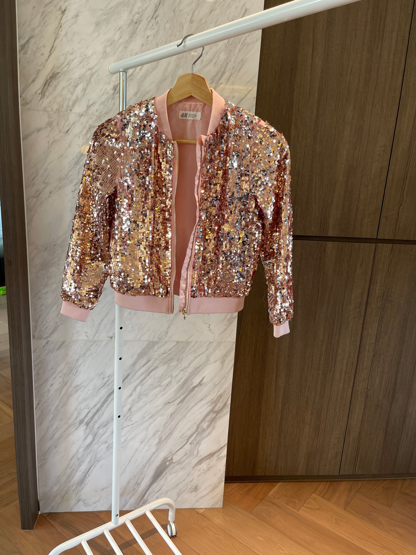 H&M Girls Glitter Jacket (130cm)